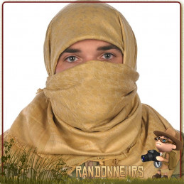 Shemagh tissage coton militaire BCB. Foulard Écharpe ou Couvre Tête pour se protéger du froid, du chaud, de la poussière