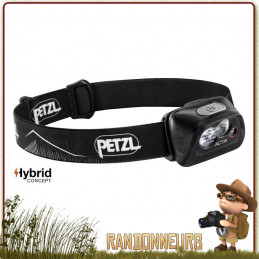 Lampe Frontale PETZL Actik Noire multi faisceau pour l'éclairage des activités extérieures et randonnée 350 lumens