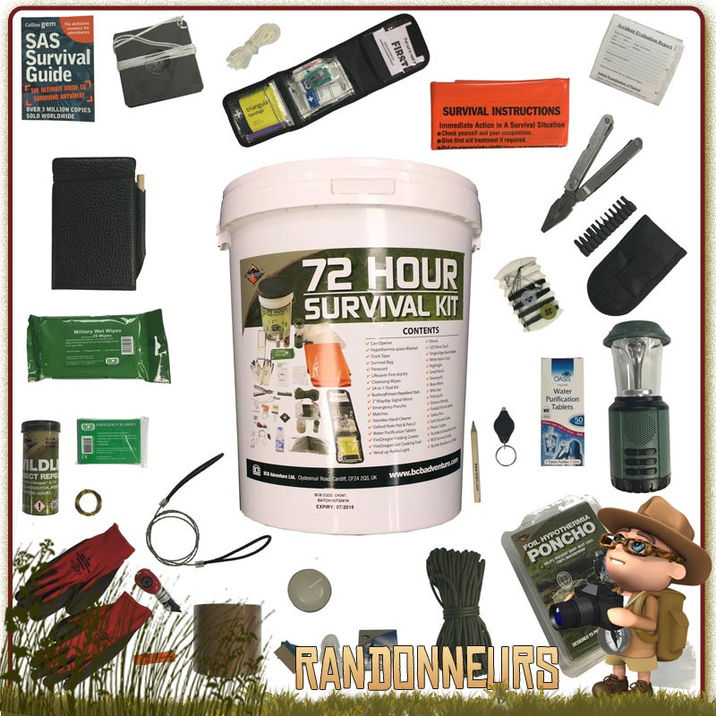 Kit de Survivalisme et Catastrophes 72h00 BCB, le kit survie complet pour toute situation extreme