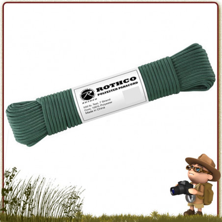 Paracorde Polyester 30 m Rothco Vert Chasse
