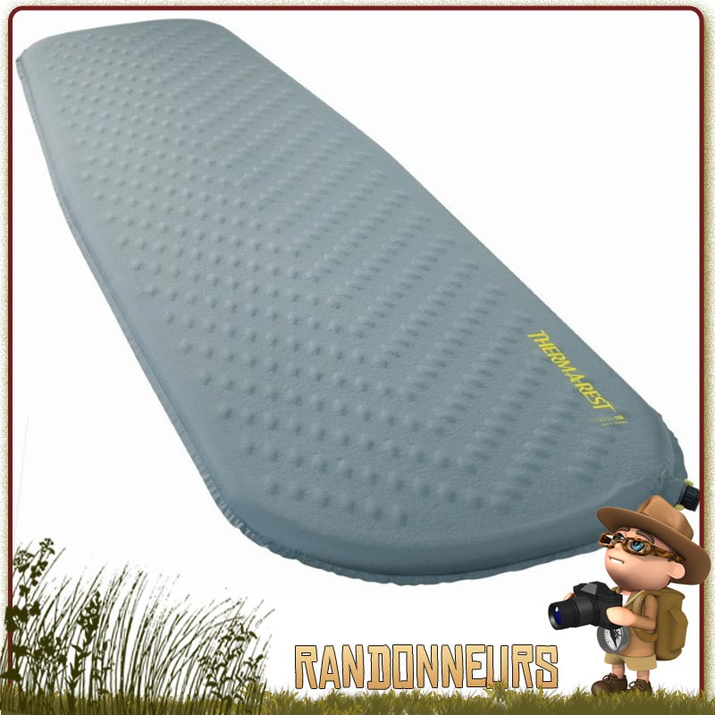 Matelas Trail Lite Thermarest Regular autogonflant pour randonner, bon ration poids, isolation et confort en bivouac léger