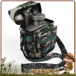 Gourde Titane 1 Litre Origin Outdoors ultra legere pour randonner avec pochette militaire bandouliere