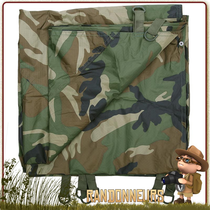 Tarp survie bushcraft camouflage 100 INC tactique Molle militaire