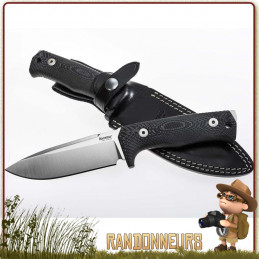 Poignard LIONSTEEL T5 Micarta Noir bushcraft survie plate semelle robuste