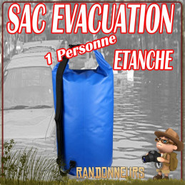 Sac Evacuation Etanche 72h00 pour 1 Personne survie catastrophe climatique en situation d'urgence