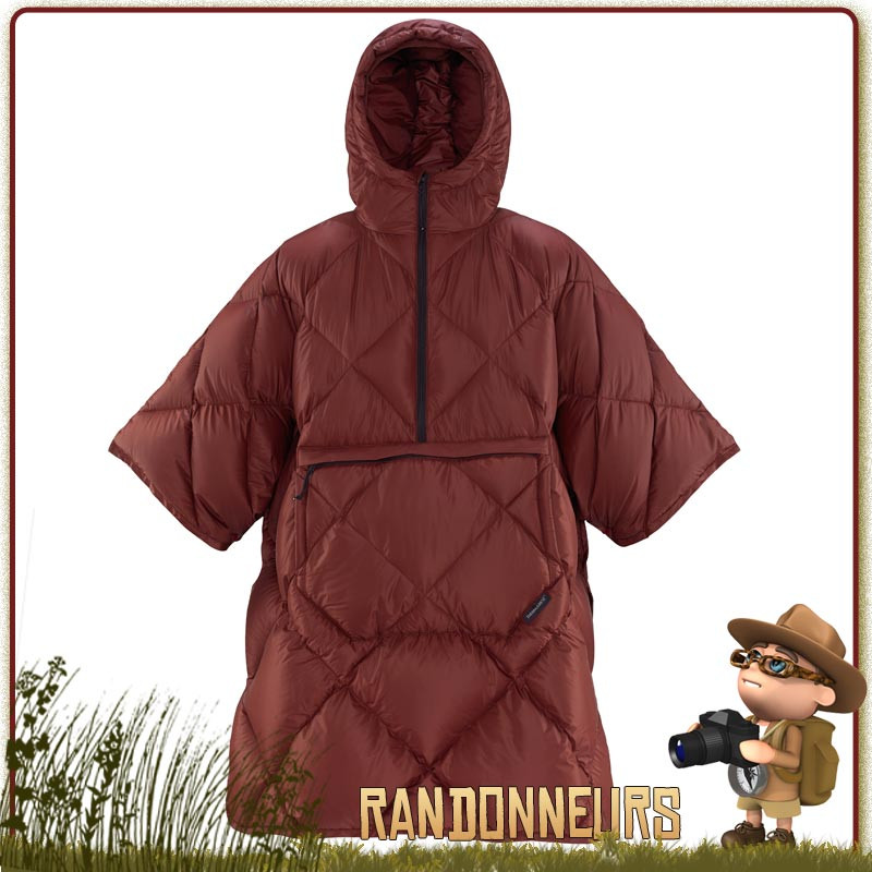 Honcho Poncho Down Thermarest Burgundy bivouac leger