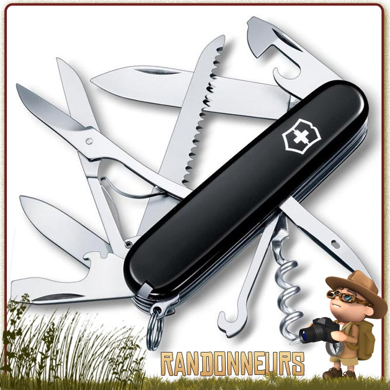 Couteau suisse multifonctions Victorinox HUNTSMAN Noir 16 fonctions et 11 pièces