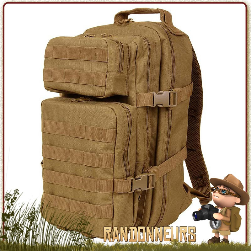 Sac à Dos bushcraft ASSAUT US 25 Litres COYOTE 101 Inc