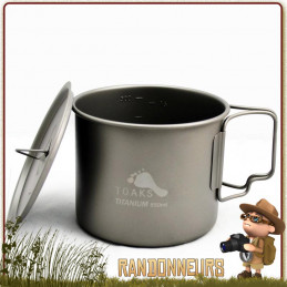 pot tasse titane de Toaks est un pot en titane ultra léger 55 cl pour la randonnée ultra light et bivouac léger