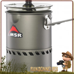 réchaud Réactor 1.0L MSR Fast and Light est composé d'un bruleur avec pare-vent et popote avec répartiteur de chaleur