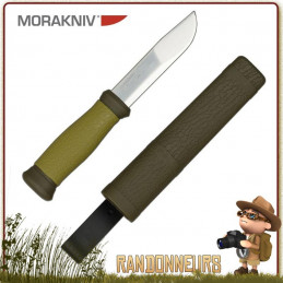 Couteau Morakniv 2000 Vert, couteau de survie bushcraft pour son look forestier et son manche en gomme vert kaki