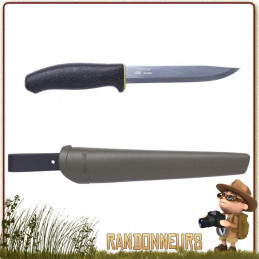 Poignard bushcraft survie Mora ALL ROUND 748MG Inox Lame en acier Carbone 14.8 cm, manche gomme noir