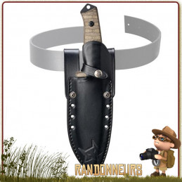 poignard Bushman de Fox Military est un couteau typé bushcraft avec sa grande lame noire de 16 cm en acier D2