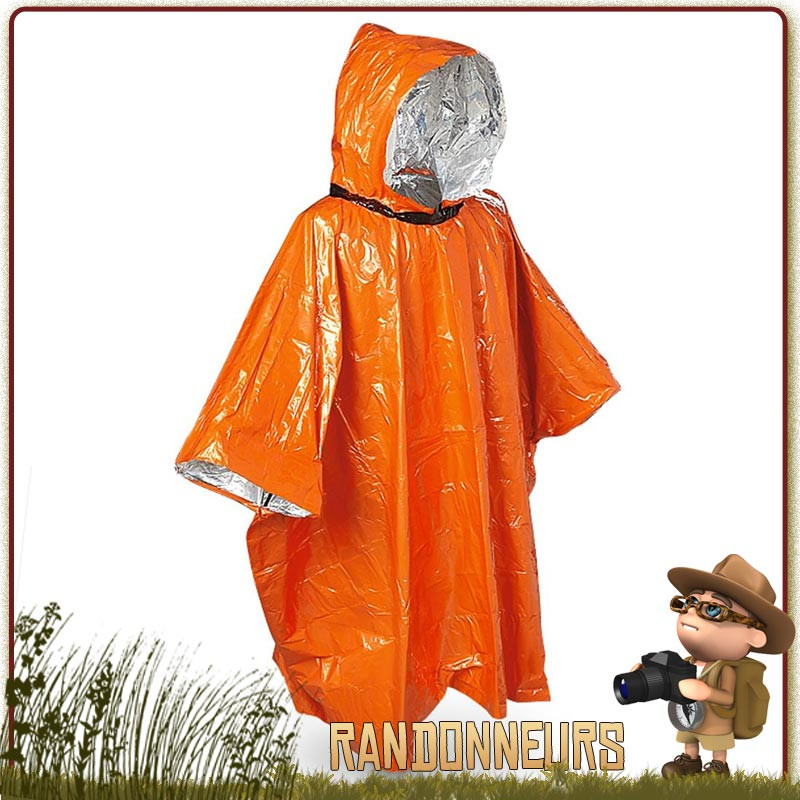 poncho de survie extrême de SOL est un poncho de protection isothermique contre les éléments (froid, vent, pluie)