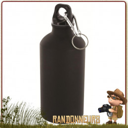 gourde armée aluminium 50 cl et randonnée légère highlander, gourde alu 0.5l avec mousqueton