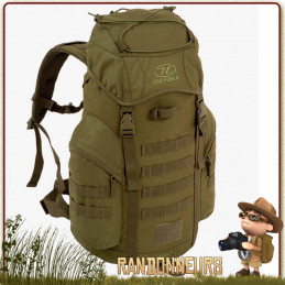 Sac à Dos bushcraft FORCES 33 Litres VERT Highlander résistant pour la randonnée extrême