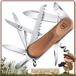 Couteau Suisse Victorinox EVOWOOD 17 avec 14 fonctions et 8 pièces Manche en bois de noyer de 8.5 cm