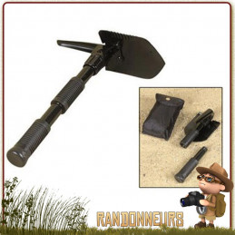 Mini pelle pioche pliante avec pic, idéale pour randonnée, bushcraft et la survie