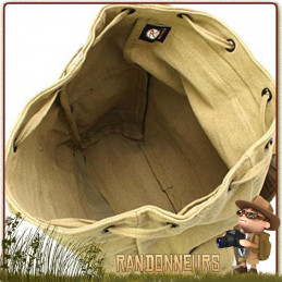 Sac a dos Vintage Canvas Cuir randonnée Bushcraft BEIGE Rothco france